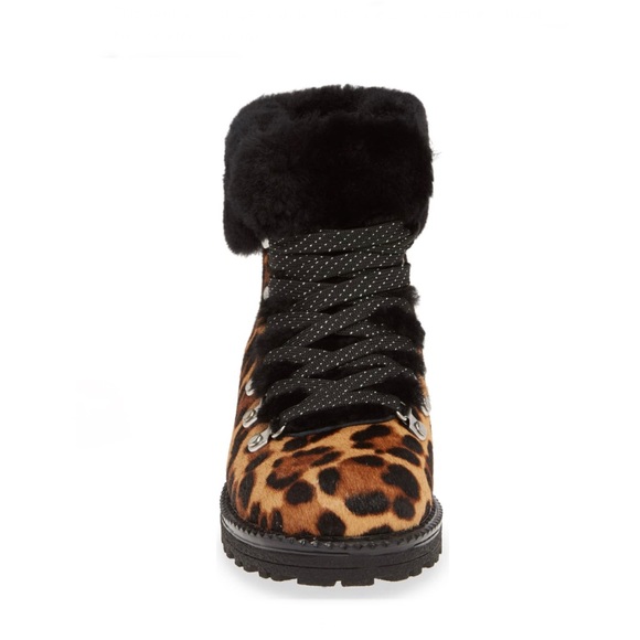 J.CREW Leopard Fur Calf Hair Nordic Hiking Boot - Picture 3 of 6